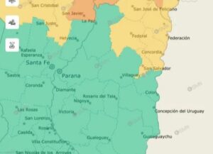 Cambió el pronóstico: reducen a 5 departamentos el alerta por tormentas en Entre Ríos