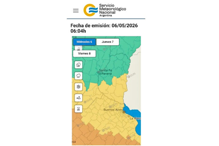 Emitieron alerta amarillo y naranja por tormentas fuertes y severas