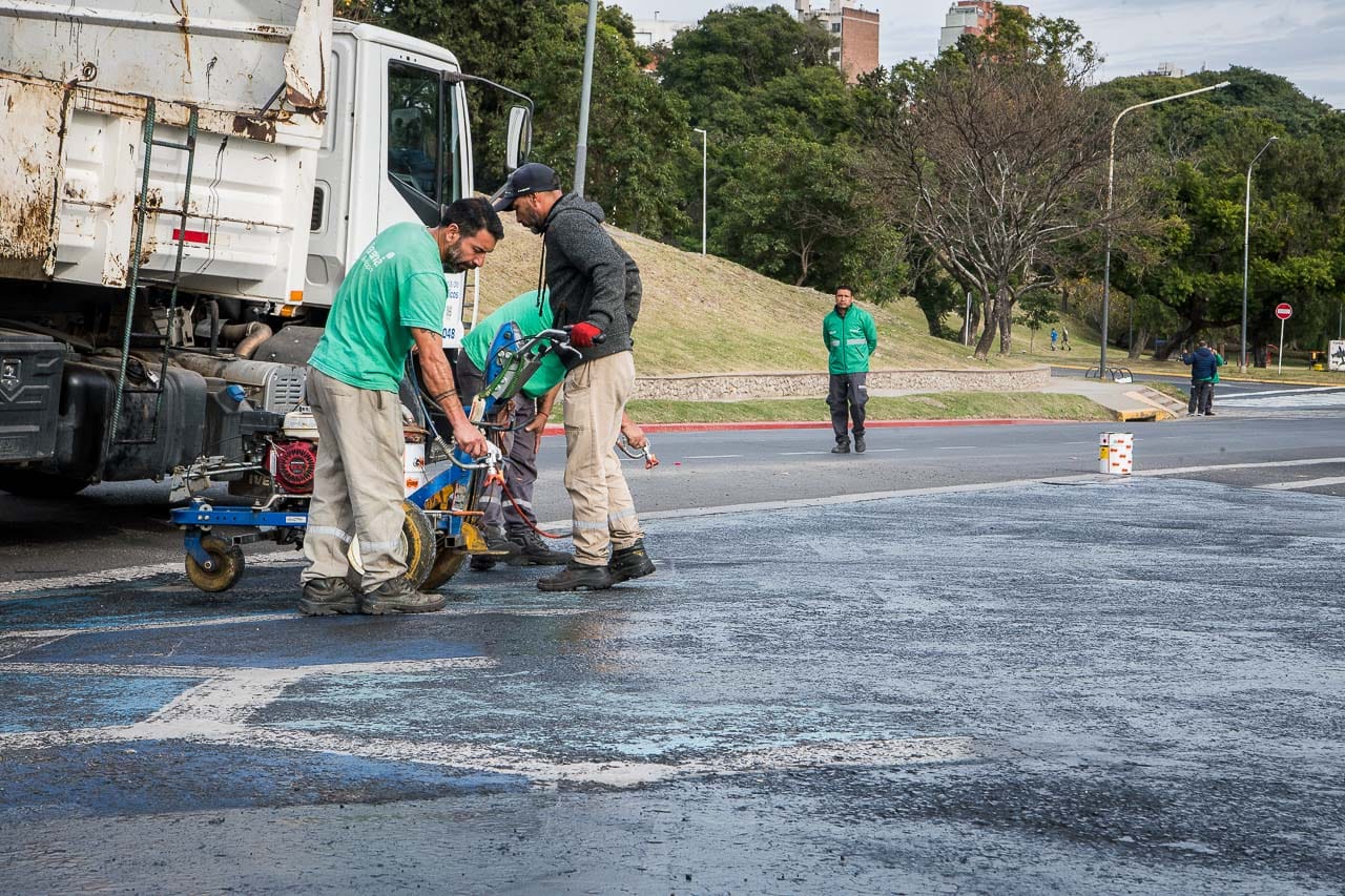 Avanza la obra de reordenamiento de la ciclovía en la Costanera