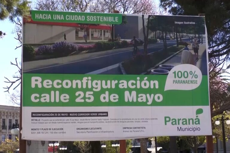 Avanza la reconfiguración de calle 25 de Mayo y modifican recorridos de seis líneas de colectivos