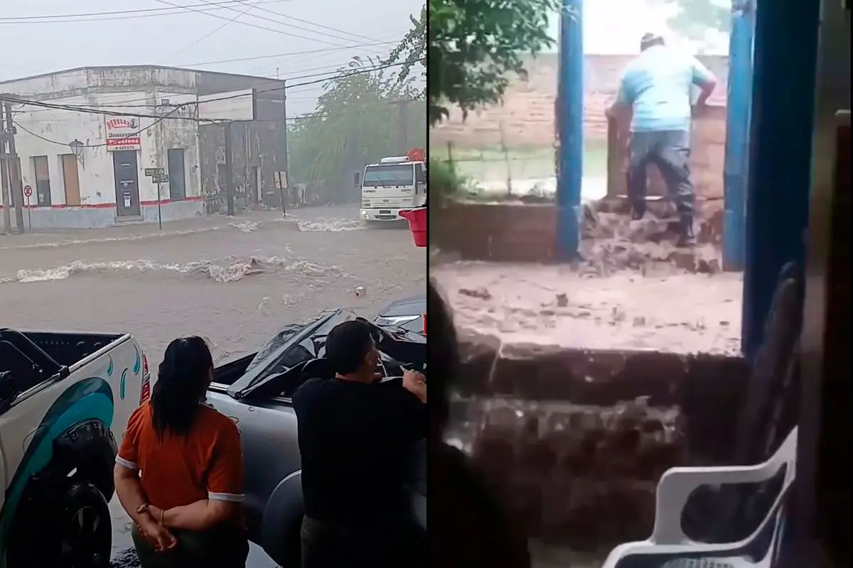 Temporal en La Paz: cayeron 45 milímetros en pocos minutos y el agua ingresó a viviendas